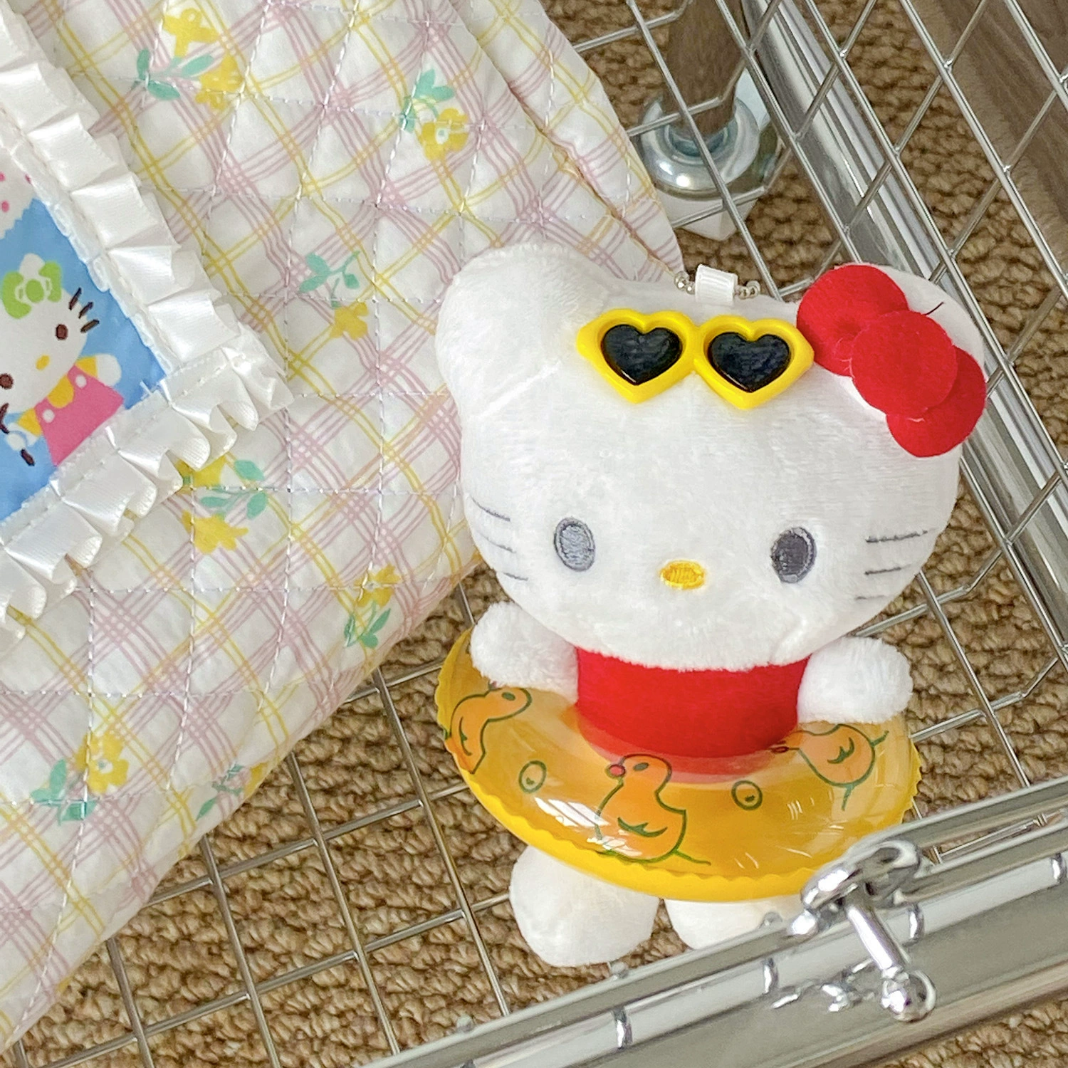 Hello Kitty, надувной круг для плавания, брендовая милая подвеска, мультяшная кукла, брелок для студентов