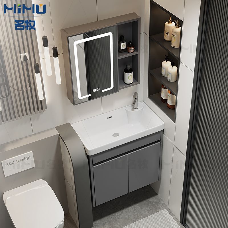 Bathroom Cabinet Combination Washbasin Bathroom Washbasin Wall-Mounted Small Bathroom Cabinet Large Capacity Washbasin