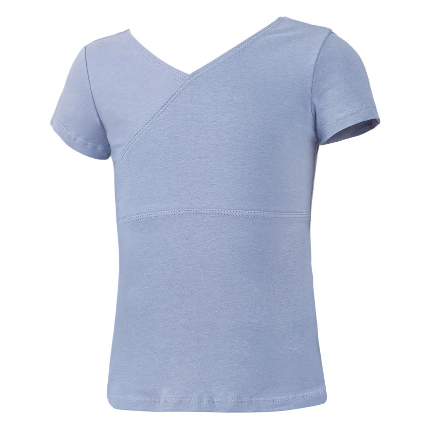 Ropa de baile para niños ropa de práctica dividida para niñas de verano manga corta frente Cruz camiseta traje para niños ropa de baile chino