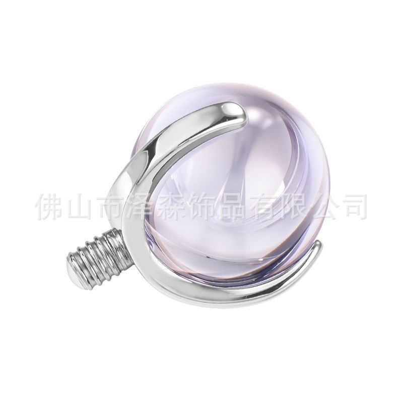 F136 Titanium Alloy Three-Claw Zircon Ball Labret Stud Lip Tongue Ear Nose Piercing Jewelry detail image 7