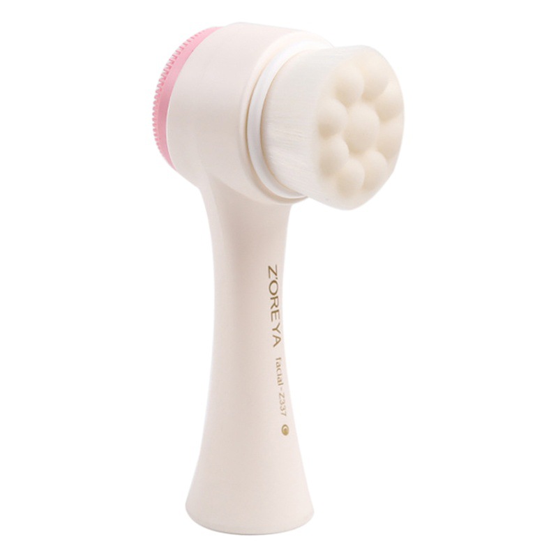 Zhuolya de doble cara de limpieza de poros de masaje instrumento de limpieza de la cara al por mayor manual de limpieza de cabello suave cepillo de silicona cepillo de lavado de cara