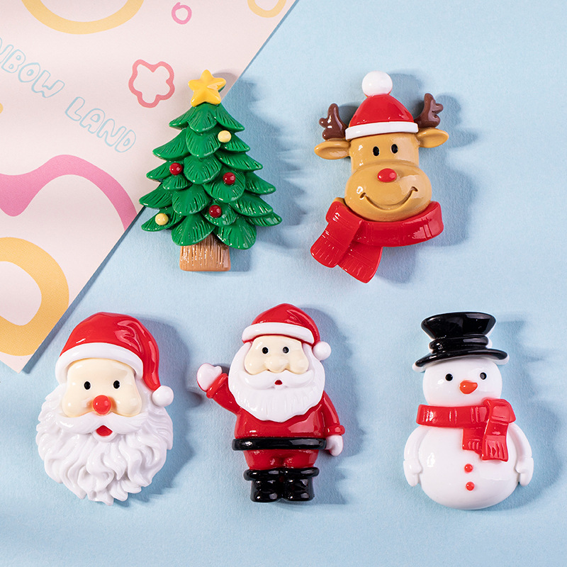 新しい樹脂部品漫画クリスマスシリーズ雪だるまdiyクリームゴム携帯ケースに子供の髪飾り材料を貼る|undefined