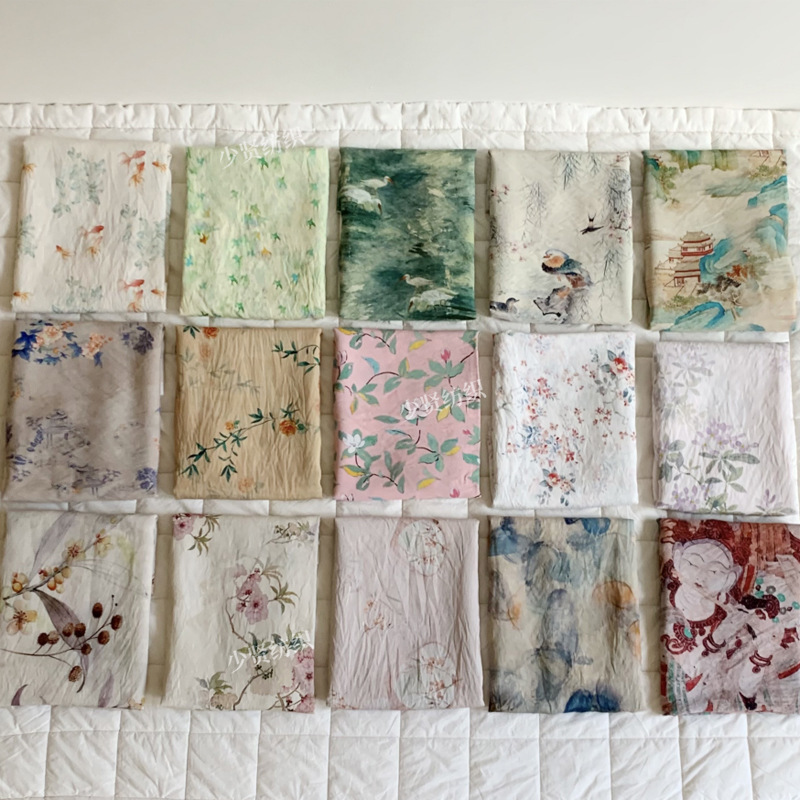 Cheongsam Fabric Digitally Printed Fabric Children's Clothing Parent-Child Clothing Fabric Chinese Han Dynasty Printed Fabric Top Dress