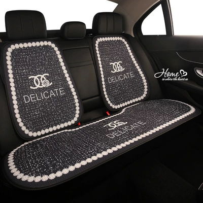 seasons, popular online model, Seat cushion, seat cover - printed-chanel-style-rear-row-three-piece-set