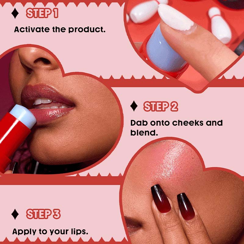 Maquillaje transfronterizo PAGE VINE labios y mejillas doble uso blush lipstick color de color de maquillaje cambio de color carmesí comercio exterior al por mayor