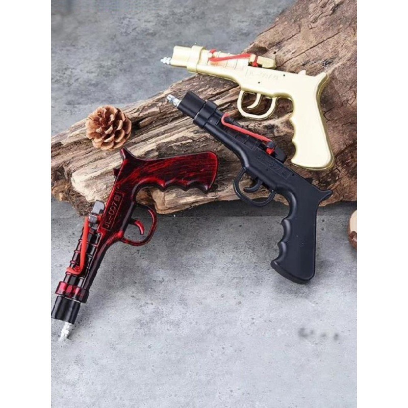 マッチのステンレスの銃の008洋の火の銃の皮の筋のおもちゃの銃の音のノスタルジックなプラスチックの取っ手の露店の熱い販売の金|undefined