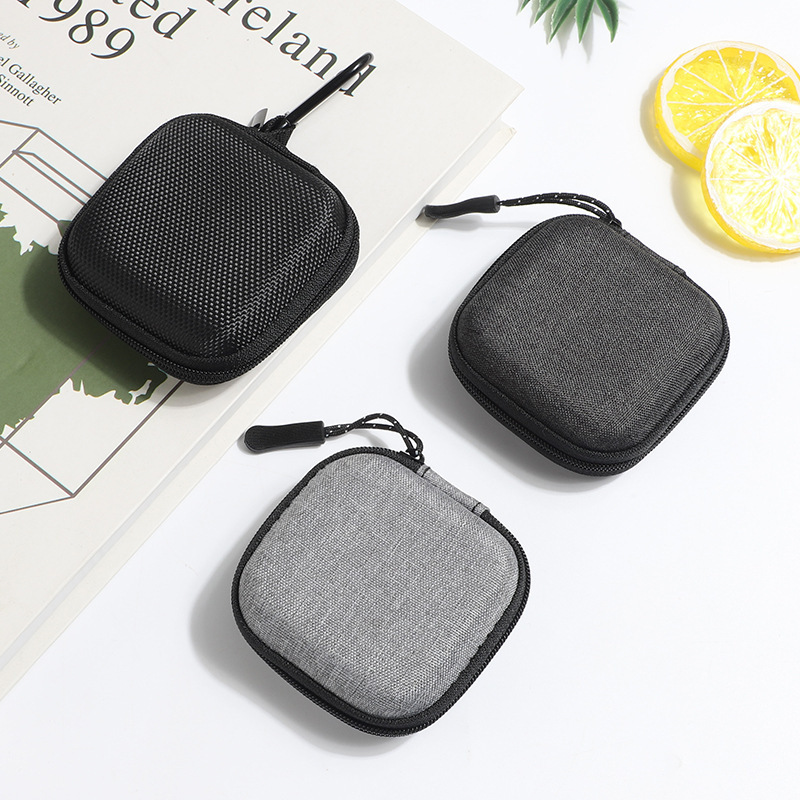 Factory direct supply in stock new eva storage bag square thick small earphone bag zipper rope bag earphone box Factory direct supply in stock new eva storage bag square thick small earphone bag zipper rope bag earphone box