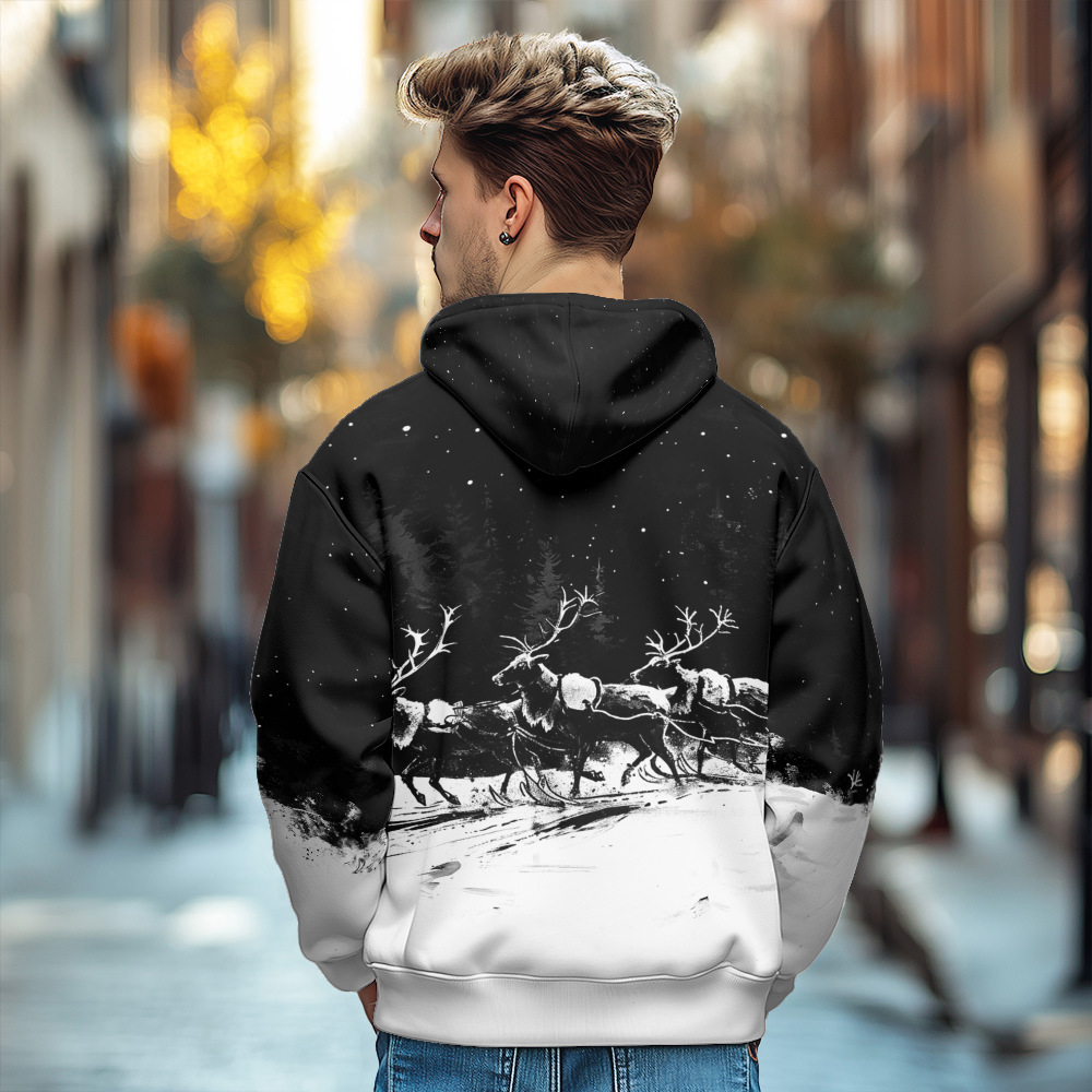 Giacca in cotone spesso con cappuccio e cerniera da uomo in stile europeo stampato autunno e inverno 2024_voghion.com