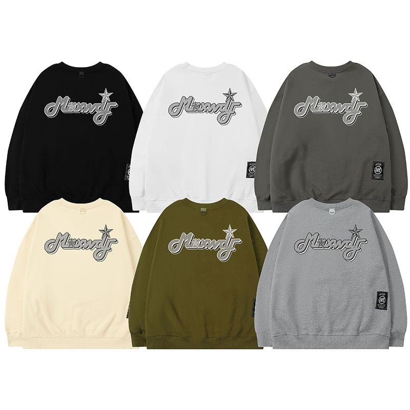 Herrenbekleidung Rundhalspullover schwerer englischer Pullover Gewicht 400G leichter Samt plus Samt Paar Stil locker B2135J_voghion.com
