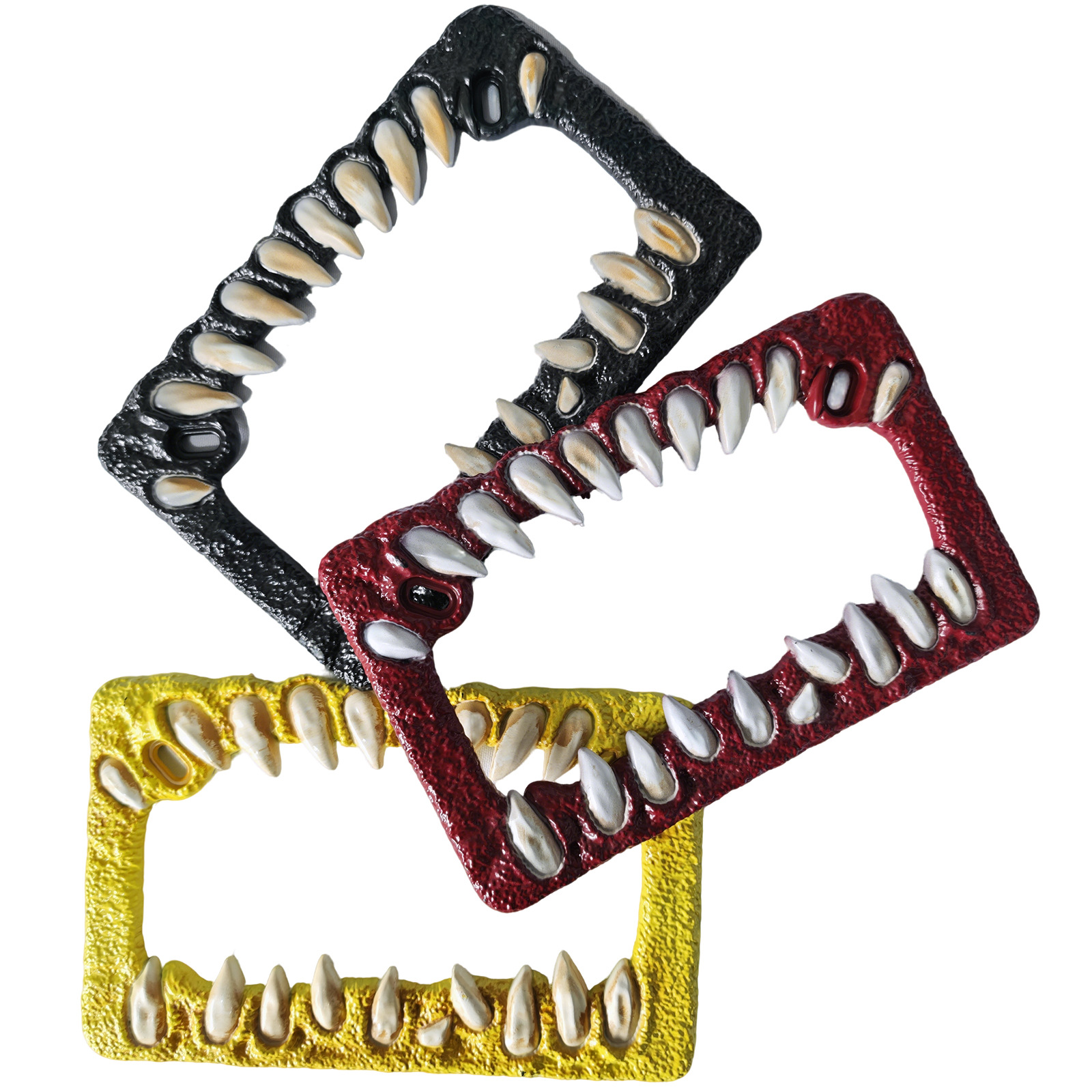 Spot Cross-Border American Standard Creature Teeth Motorcycle License Plate Frame