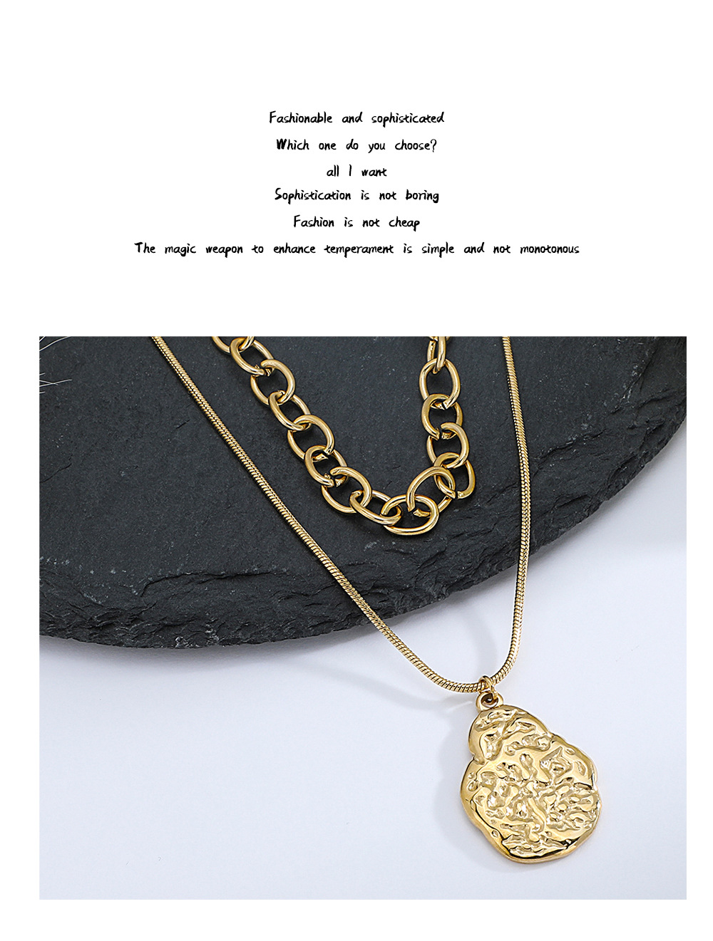 Geometric  Style Stainless Steel Titanium Steel Pendant Necklace Wholesale display picture 1