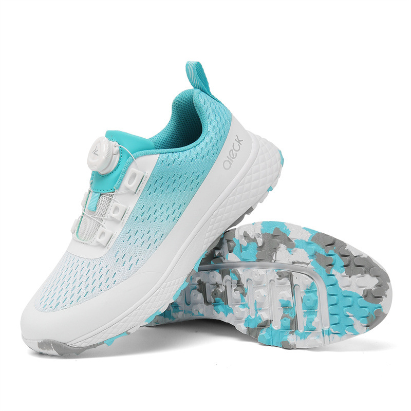 남녀공용 통기성 회전 버튼 소형 사이즈 골프화, 캐주얼 운동화, 미끄럼 방지 기능