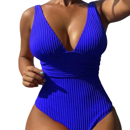 Bikini one-piece V-neck backless swimming Amazon bikini AliExpress multi-color European and American split swimsuit sexy