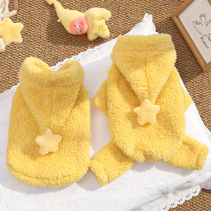 Star Prince mascotas con capuzas más gruesas otoño y invierno perros gatos chalecos hogares pijamas artículos que osos Bo Mei