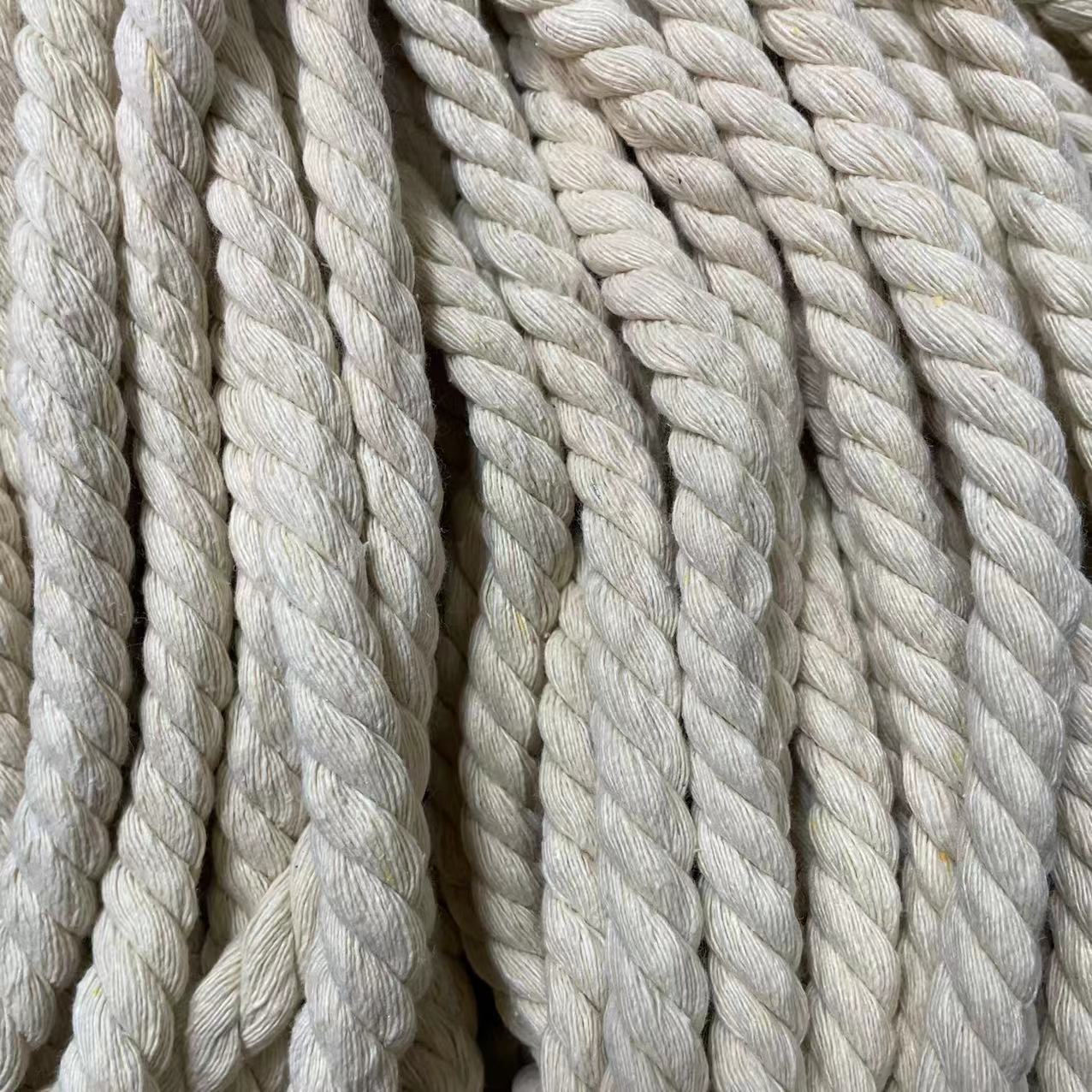 现货3mm-15mm本白3股绳卫衣帽麻花绳拔河绳捆绑绳窗帘绑带棉扭绳