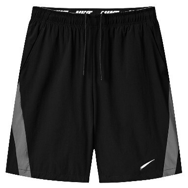 Popular Embroidered Shorts, Black Sports Shorts with Drawstring, Breathable and Comfortable, Trendy Patchwork Versatile Five-Point Shorts for Men Popular Embroidered Shorts, Black Sports Shorts with Drawstring, Breathable and Comfortable, Trendy Patchwork Versatile Five-Point Shorts for Men