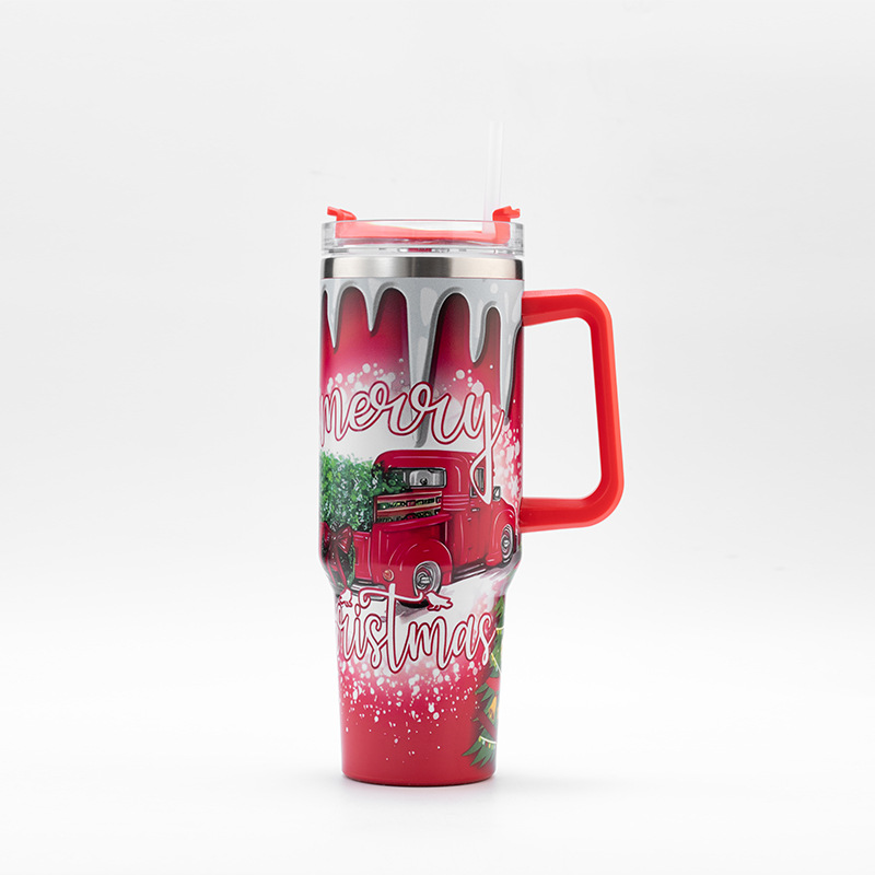 40oz taza de aislamiento de Navidad regalos de Halloween taza de automóvil personalizada de acero inoxidable gran capacidad paja hielo taza de agua image 7
