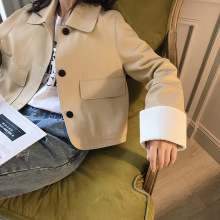 2025春秋新款真皮衣皮女短款宽松显瘦休闲绵羊皮皮夹克修身外套潮