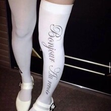 跨境Sexy Stockings印花袜子女甜酷风日系中筒过膝袜四季JK袜辣妹