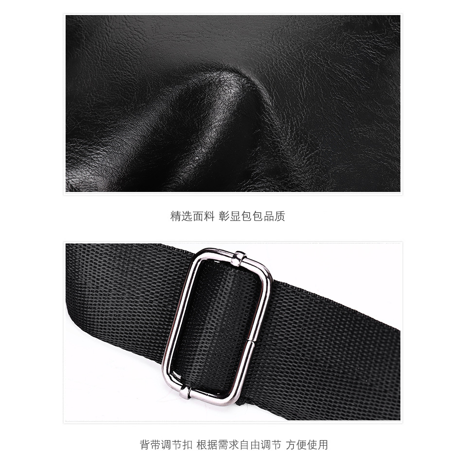 Nuevos hombres de moda de LA PU de cuero suave bolso de pecho simple bolsa de hombro impermeable bolsa de mensajero de negocios informal al por mayor de entrega