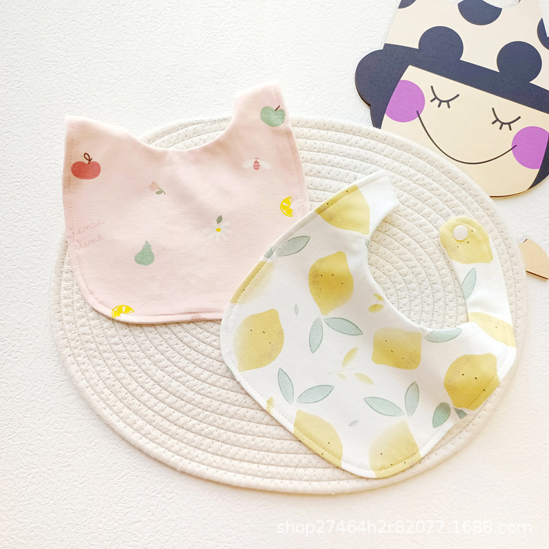 Baby U-Shaped Pure Cotton Waterproof Bib Newborn Anti-Spitting Sip Towel Cotton Spring, Autumn and Winter Adjustable Bib