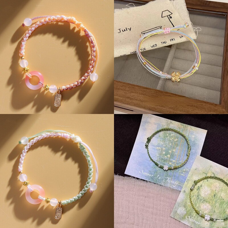 Dreamy Escape Green Bracelet with Three-Dimensional Leaf Series Design, Artistic Fresh Style, Personalized Trendy Bracelet