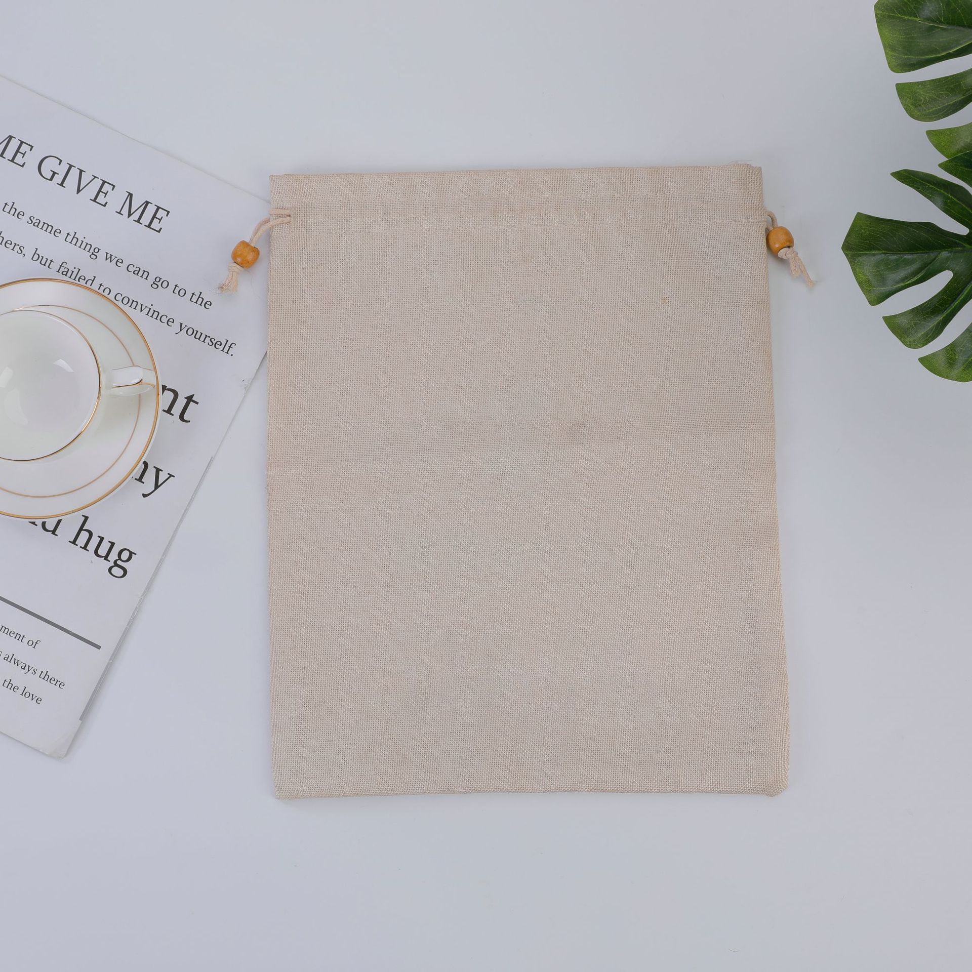 麻布束口袋抽绳束口手串包装袋细麻盘玩小布袋锦囊文玩袋子批发