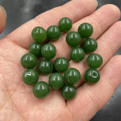 Affordable jade DIY jewelry accessories light green imitation jade round beads glass beads wholesale 