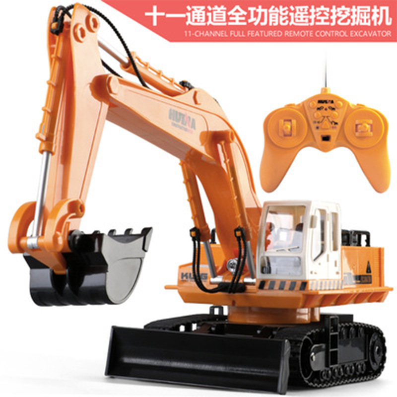 Huina 310 excavadora 11 canales de control remoto excavadora de juguete eléctrico vehículo de ingeniería de control remoto para niños