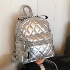 迷你雙肩包2024夏季新款高級感菱格小香風雙肩背包時尚百搭小背包