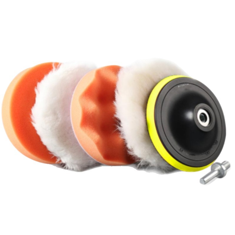 Suministro Transfronterizo de Kit de Pulido y Encerado para Autos, 6 Piezas, Rueda de Esponja Autoadhesiva, Kit de Rueda de Imitación de Lana, Descuento por Volumen