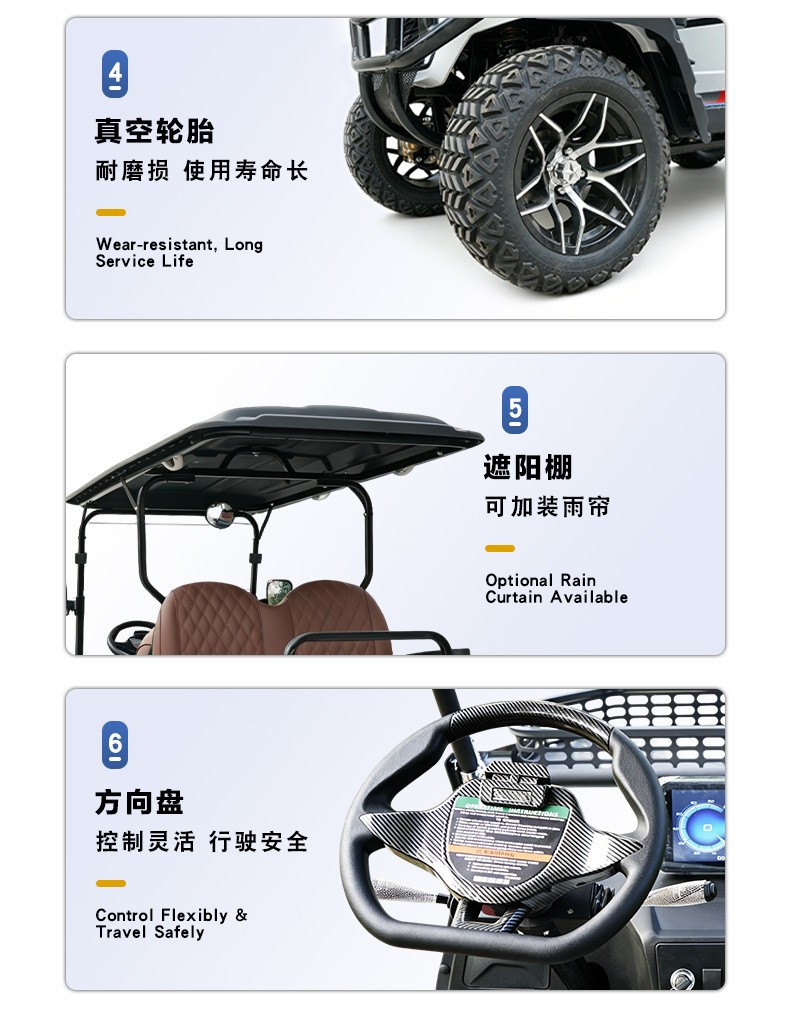 Electric Golf Carts from the Source Factory, Tourist Sightseeing Vehicles for Scenic Areas, 4-Seater and 6-Seater Airport Shuttle Golf Carts