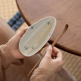 仿古纯手绘茶则茶拨两件套醒茶分茶器功夫茶具六君子茶道零配件