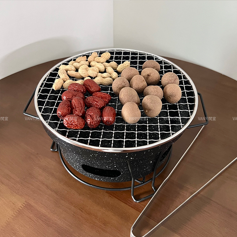 不锈钢围炉煮茶碳火炉家用户外老式炭炉烧烤烤肉烤奶茶罐茶壶套装