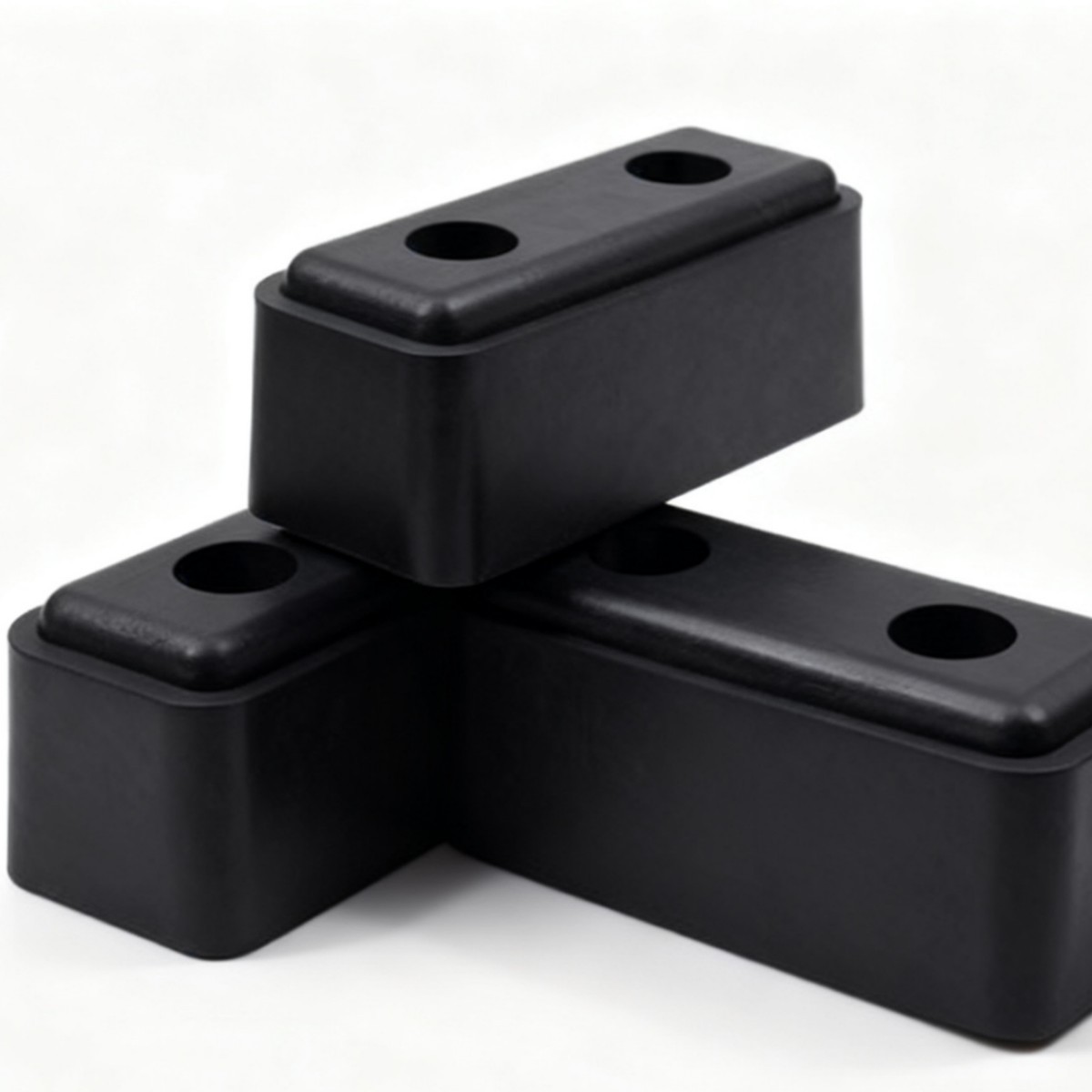 橡胶带孔方块硅胶固定连接块设备减震耐磨橡胶块 定制橡胶异形件