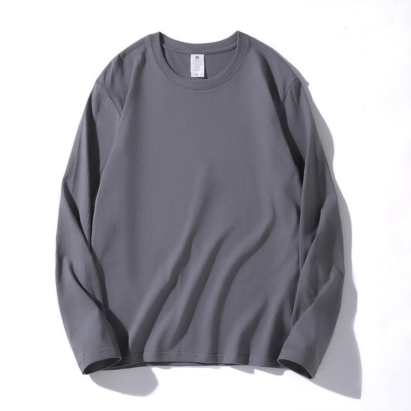 230g長袖Tシャツ メンズ 無地 丸首 ゆったり ベースレイヤー カルチャーシャツ インナー 作業服 カスタムプリントロゴ入り|undefined