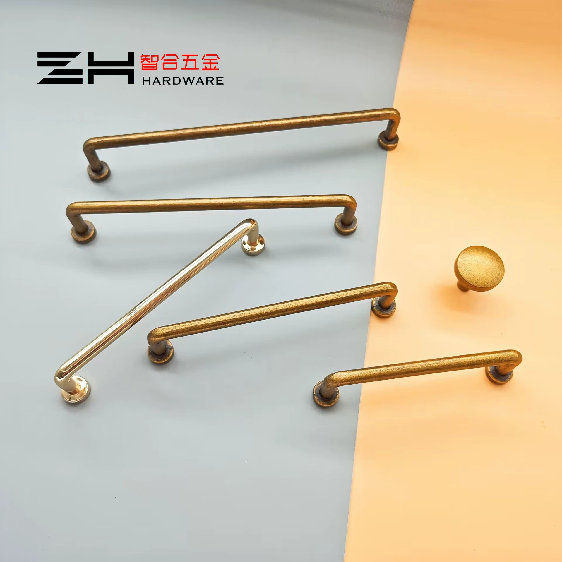 Новый китайский стиль ретро легкий роскошный бронзовый шкаф дверная ручка твердый европейский минималистский шкаф ящик для обуви дверная ручка