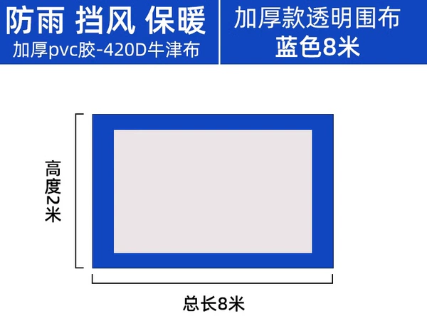 Transparent cloak, 8m, increased thickness