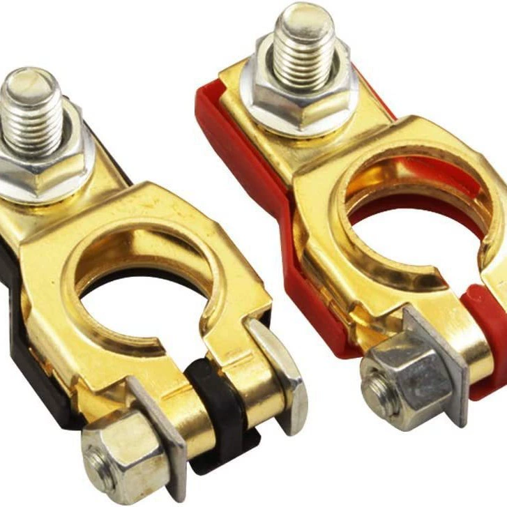 Латунный зажим для аккумулятора в японском стиле, штамповка, зажим для разъема аккумулятора, штамповка, зажим для аккумулятора, автомобильный патрон