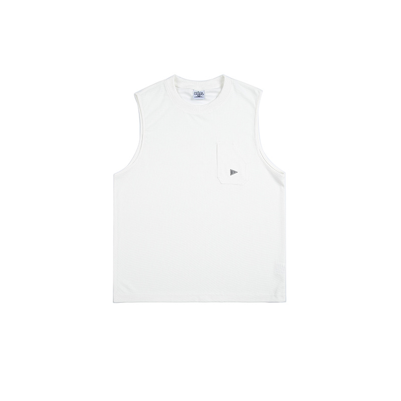 Yidao Vintage Summer Sleeveless Casual Sleeveless T-shirt Loose And Refreshing Solid Color Personality Pocket Vest For Men And Women