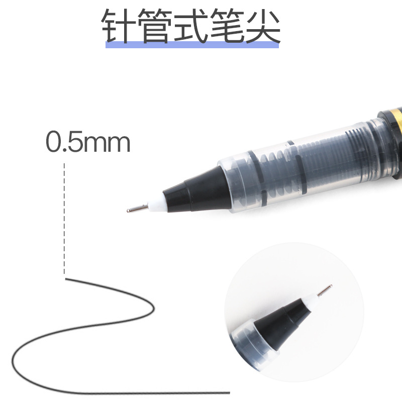 R-8108 recta pluma de agua líquida 0,5mm bala Oficina firma pluma de gel pluma para el examen de papelería del estudiante