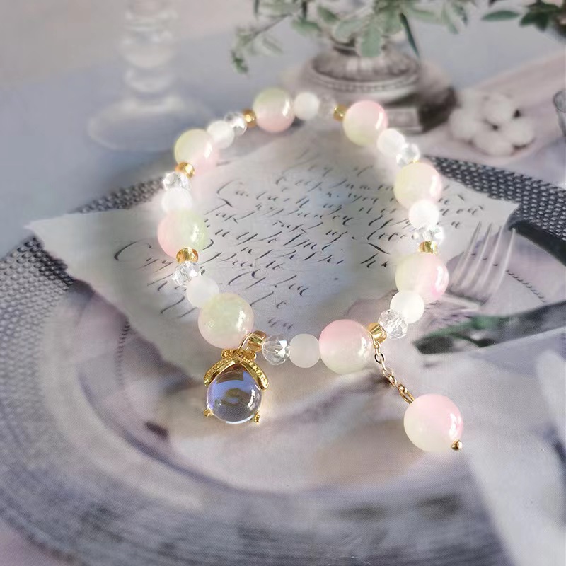 Pulsera de luciérnaga rosa y amarilla