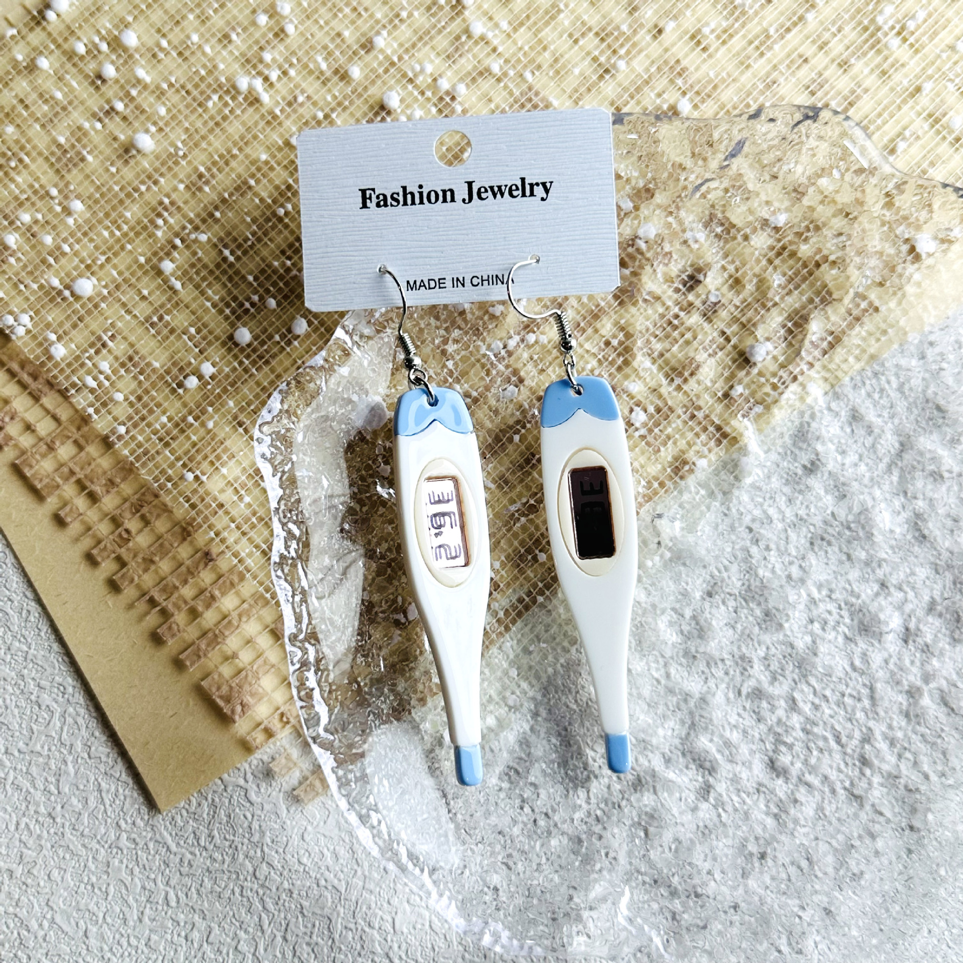 Drop Earrings Classification 1 Pair Quantity 1 Pair Cartoon Style Cartoon Thermometer Arylic Drop Earrings