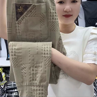 潮牌休闲裤男款百搭新款春季潮流欧货提花小脚网红束脚弹力哈伦裤