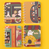 Pocket small laptop with animals for elementary school students, handheld notebook