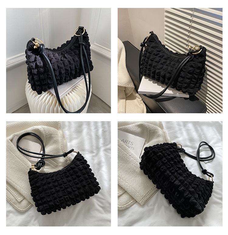 Frau Mittel Alle Jahreszeiten Nylon Einfarbig Mode Quadrat Reißverschluss Schultertasche display picture 2