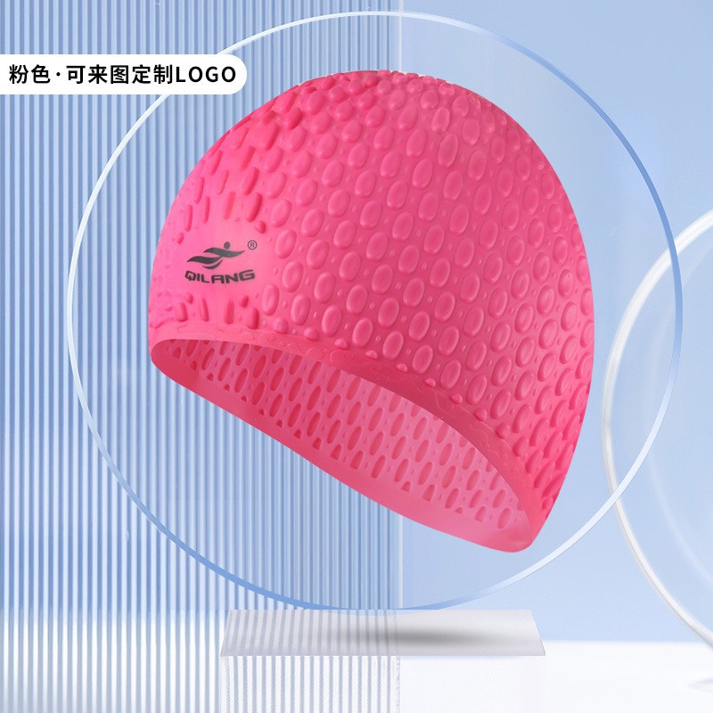 Sombrero de baño personalizado profesional unisex adulto silicona gran protector de orejas impermeable sombrero de baño fábrica de fuente