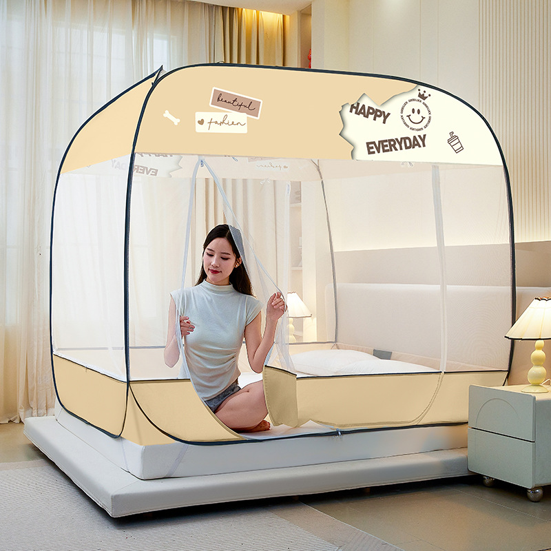 Sin mosquiteros instalados, mosquiteros de Mongolia, mosquiteros de tres puertas, mosquiteros desmontables con cremallera superior a prueba de polvo al por mayor