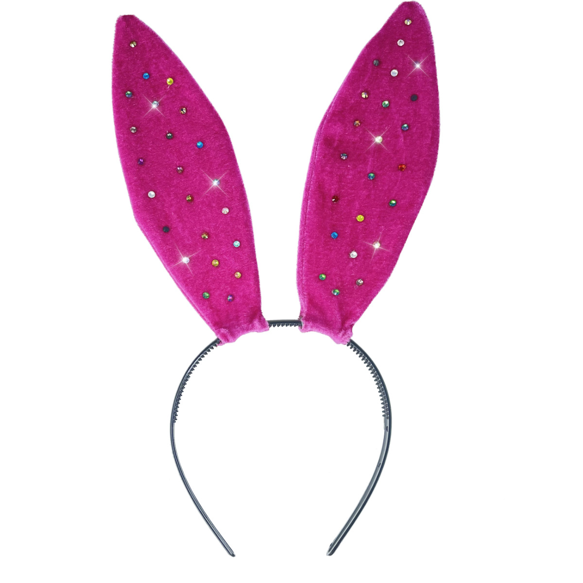 Diadema de encaje de celebridades de Internet Diadema de oreja de conejo negro Diadema de encaje de baile Diadema de fiesta de alta gama femenina al por mayor