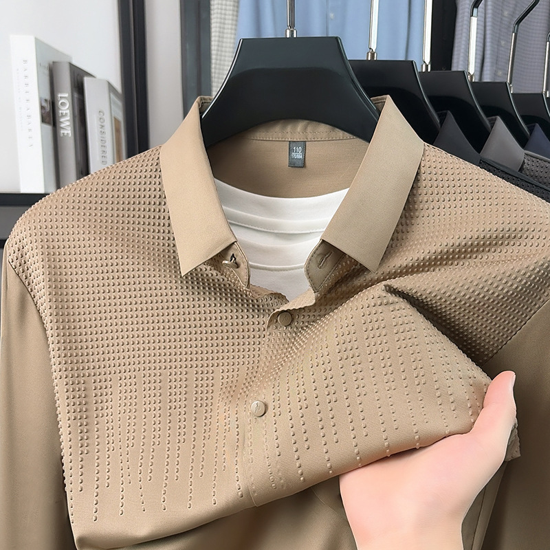 2026 Autumn Seamless Long-Sleeve Shirt, New Technology, No-Iron, Cool-Touch, Trendy Men's Youth Mesh Light Luxury Casual Men's Wear 2026 Autumn Seamless Long-Sleeve Shirt, New Technology, No-Iron, Cool-Touch, Trendy Men's Youth Mesh Light Luxury Casual Men's Wear